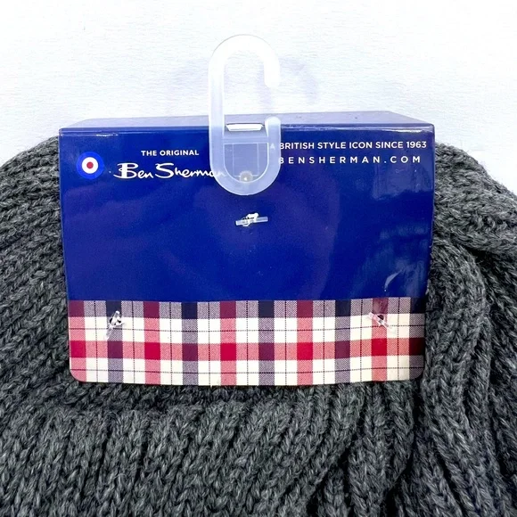 BEN SHERMAN, 2 PACK BEANIE SET, THERMAL PLUSH LINING UNISEX, ONE SIZE,GREY, NAVY - Picture 11 of 15